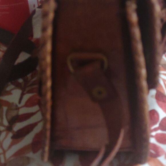 Alligator should purse brown vintage with adjustable straps with blue eyes - Picture 9 of 10